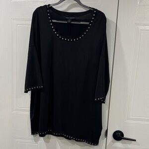 Isabella Rodriguez Black Tunic with Stud Accents